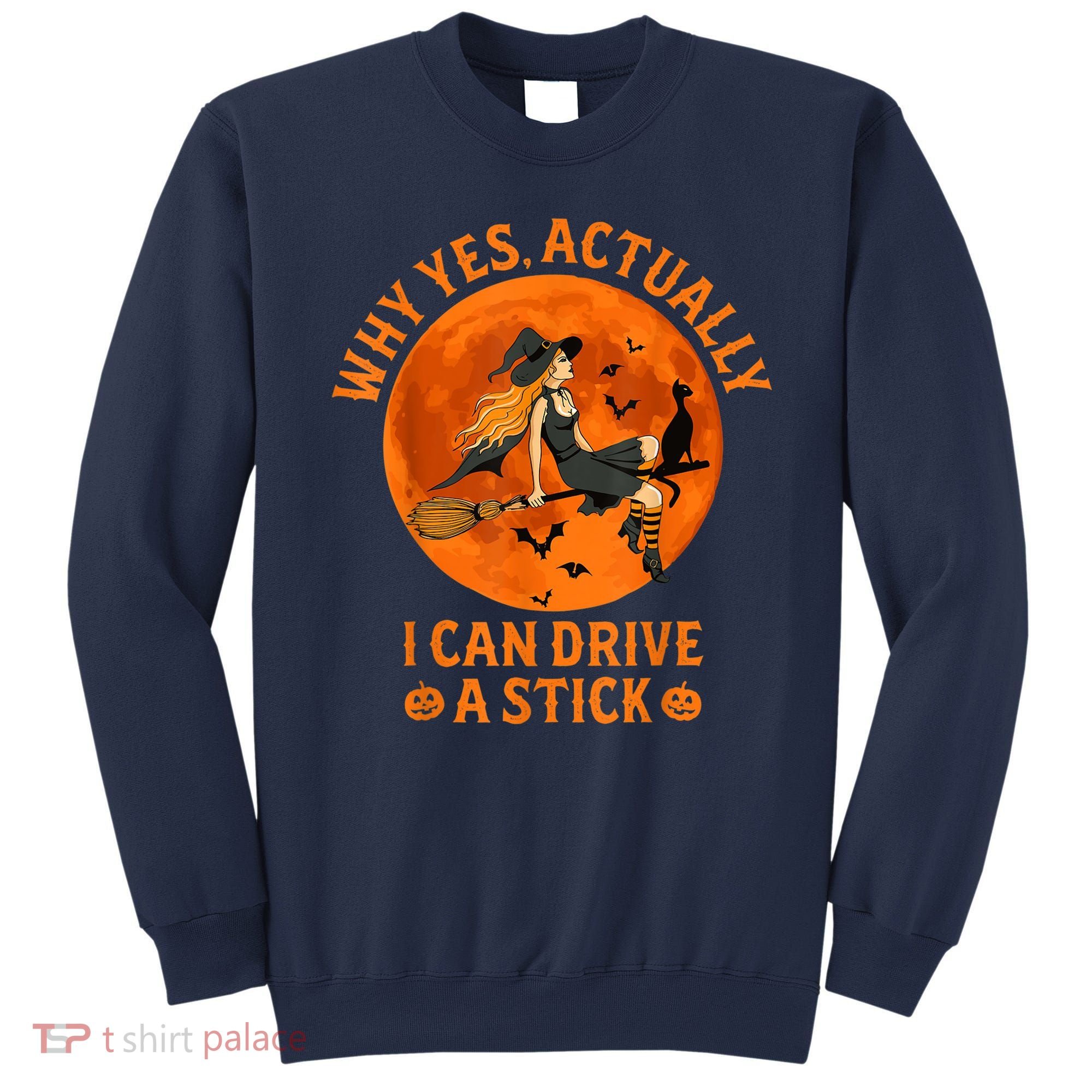 Why Yes Actually I Can Drive A Stick Funny Witch Costume Sweatshirt