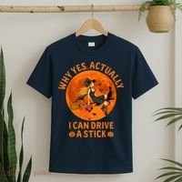 Why Yes Actually I Can Drive A Stick Funny Witch Costume T-Shirt thumb 2