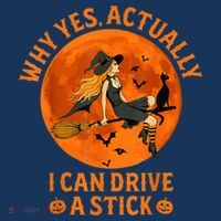 Why Yes Actually I Can Drive A Stick Funny Witch Costume Beanie thumb 2