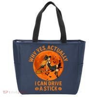 Why Yes Actually I Can Drive A Stick Funny Witch Costume Tote Bag thumb 0