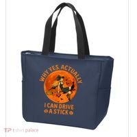 Why Yes Actually I Can Drive A Stick Funny Witch Costume Tote Bag thumb 3