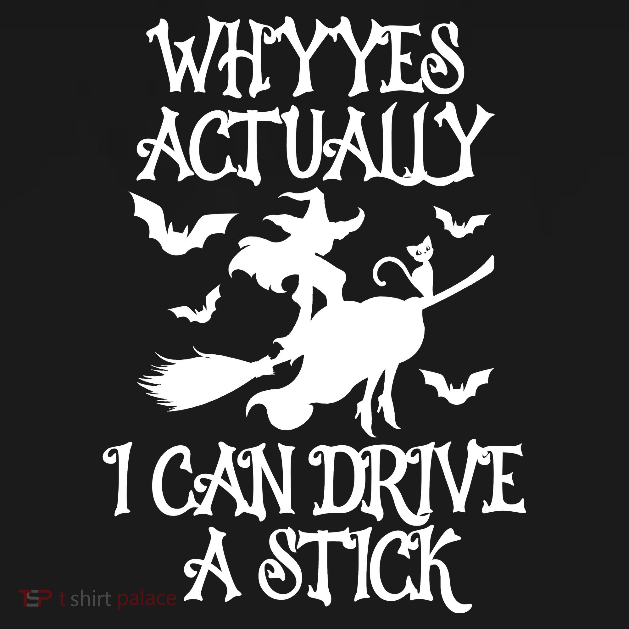 Why Yes Actually I Can Drive A Stick, Funny Halloween Witches Graphic Sayings Ornament