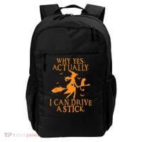 Why Yes Actually I Can Drive A Stick Halloween Witch & Cat Backpack thumb 0