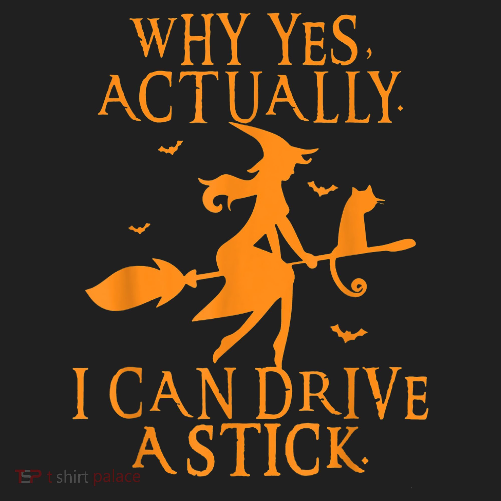 Why Yes Actually I Can Drive A Stick Halloween Witch & Cat Tumbler