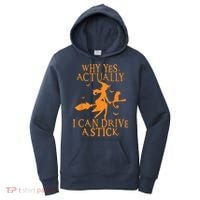 Why Yes Actually I Can Drive A Stick Halloween Witch & Cat Women's Hoodie thumb 0