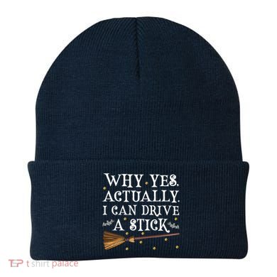 Why Yes Actually I Can Drive A Stick Shirt Halloween Witch Design Beanie