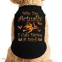 Why Yes Actually I Can Drive A Stick Funny Witch Costume Doggie Tank thumb 0