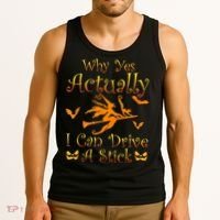 Why Yes Actually I Can Drive A Stick Funny Witch Costume Tank Top thumb 3