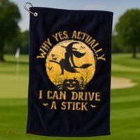 Why Yes Actually I Can Drive A Stick Golf Towel thumb 1