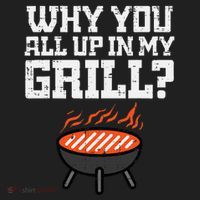 Why You All Up In My Grill Funny Bbq Barbecue Dad Golf Towel thumb 3