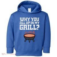Why You All Up In My Grill Funny Bbq Barbecue Dad Toddler Hoodie thumb 0