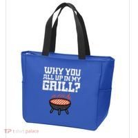 Why You All Up In My Grill Funny Bbq Barbecue Dad Tote Bag thumb 3