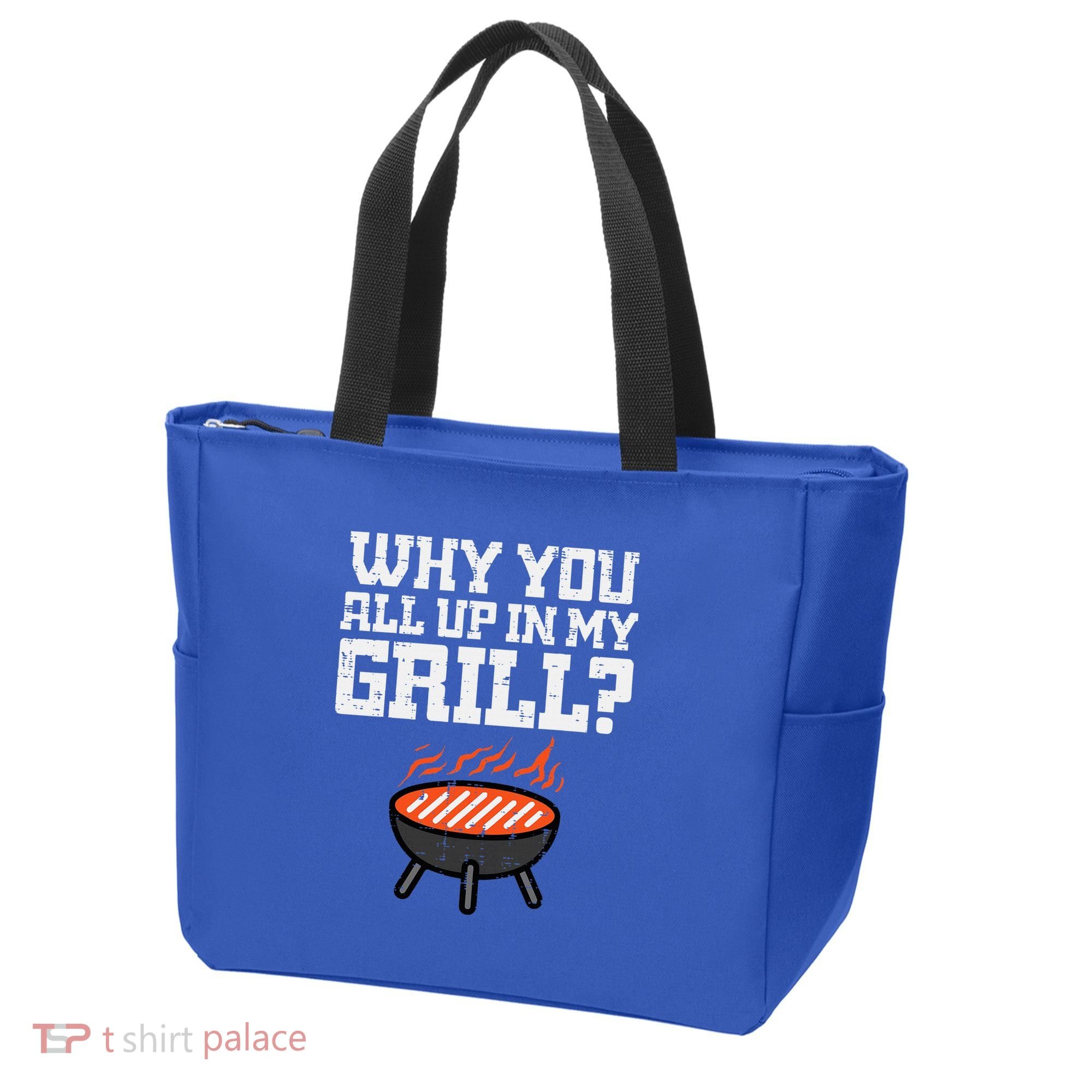 Why You All Up In My Grill Funny Bbq Barbecue Dad Tote Bag