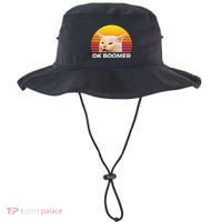 Woman Yelling At Table Dinner Funny Cat Ok Boomer Bucket Hat thumb 0