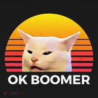 Woman Yelling At Table Dinner Funny Cat Ok Boomer Visor thumb 3