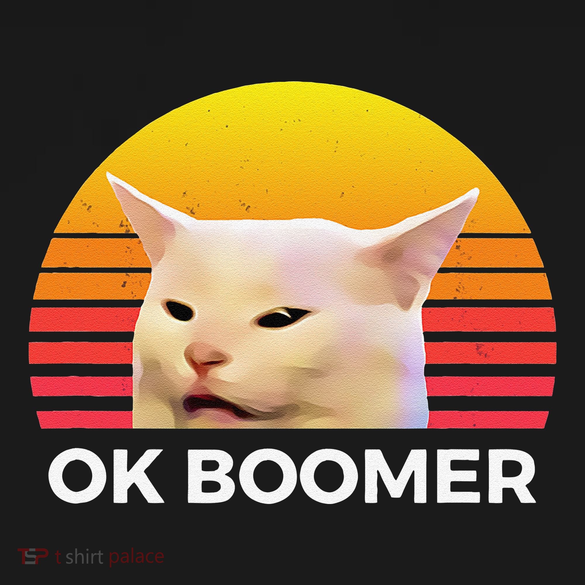 Woman Yelling At Table Dinner Funny Cat Ok Boomer Visor