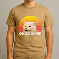 Woman Yelling At Table Dinner Funny Cat Ok Boomer T-Shirt thumb 3