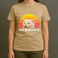 Woman Yelling At Table Dinner Funny Cat Ok Boomer T-Shirt thumb 4