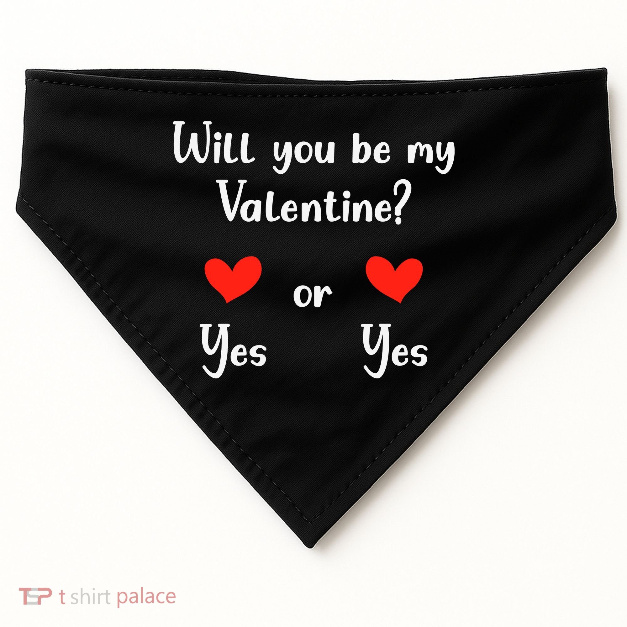 Will You Be My Valantine Yes Or Yes Valentines Day USA-Made Doggie Bandana