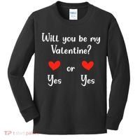 Will You Be My Valantine Yes Or Yes Valentines Day Kids Long Sleeve Shirt thumb 0