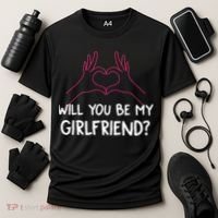 Will You Be My Girlfriend I Love Relationship Valentine Cooling Performance Crew T-Shirt thumb 3