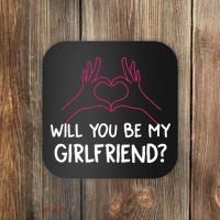 Will You Be My Girlfriend I Love Relationship Valentine Coaster thumb 0