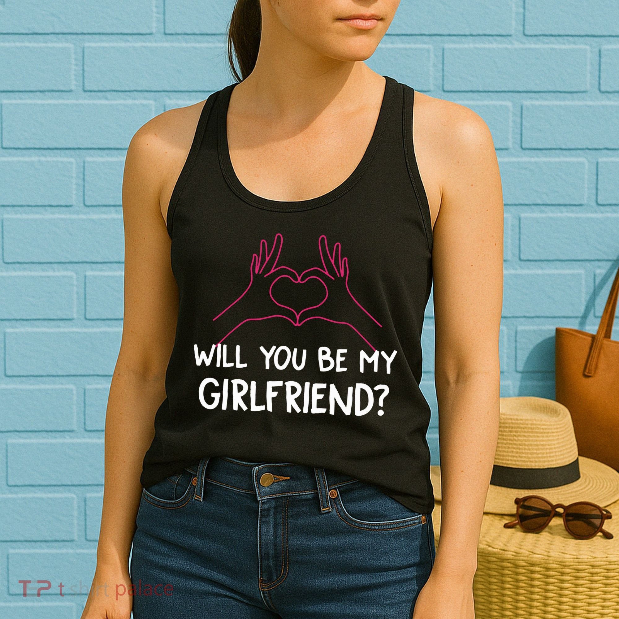 Will You Be My Girlfriend I Love Relationship Valentine Women's Tank Top