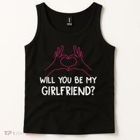 Will You Be My Girlfriend I Love Relationship Valentine Tank Top thumb 2