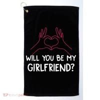 Will You Be My Girlfriend I Love Relationship Valentine Golf Towel thumb 0
