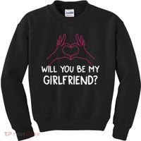 Will You Be My Girlfriend I Love Relationship Valentine Kids Sweatshirt thumb 0