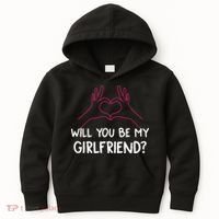 Will You Be My Girlfriend I Love Relationship Valentine Kids Hoodie thumb 0