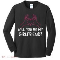 Will You Be My Girlfriend I Love Relationship Valentine Kids Long Sleeve Shirt thumb 0
