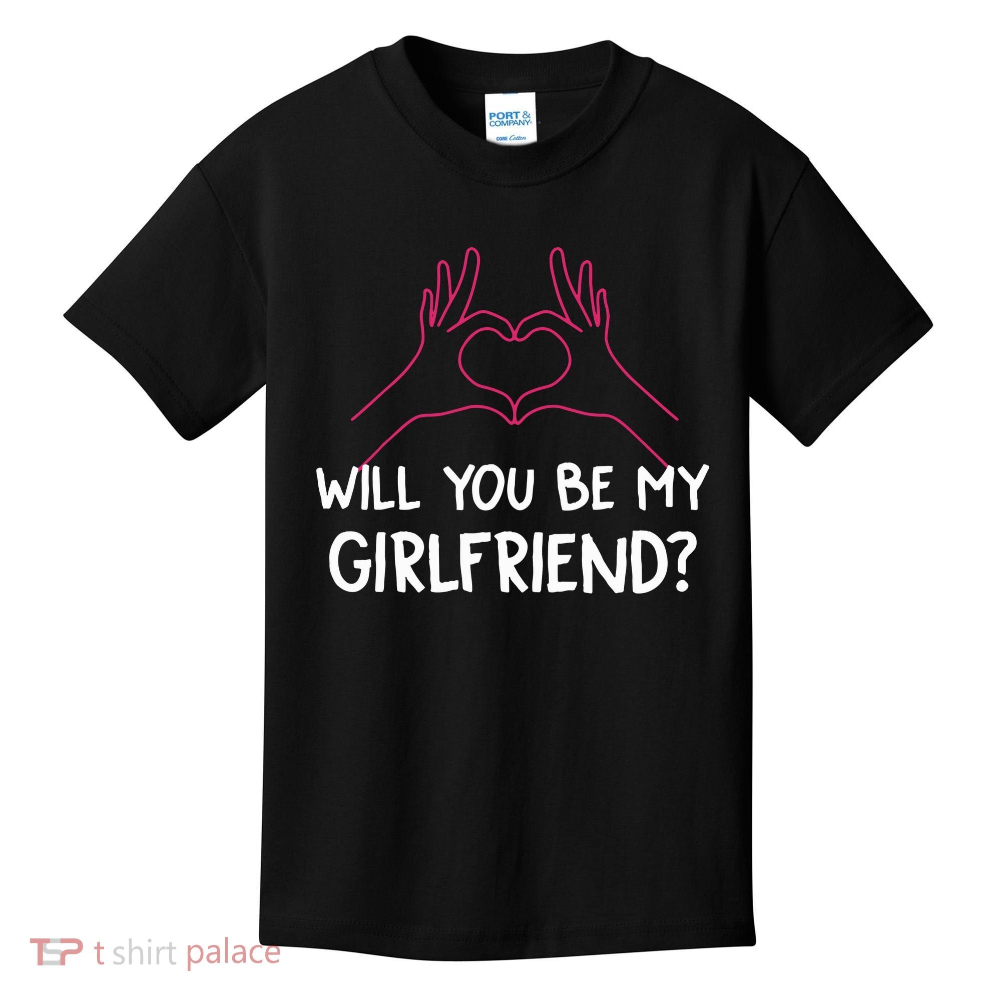 Will You Be My Girlfriend I Love Relationship Valentine Kids T-Shirt
