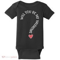 Will You Be My Valentine Cute Valentines Day Baby Bodysuit thumb 0