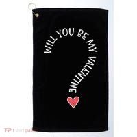 Will You Be My Valentine Cute Valentines Day Golf Towel thumb 0