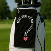 Will You Be My Valentine Cute Valentines Day Golf Towel thumb 2