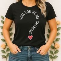 Will You Be My Valentine Cute Valentines Day Women's T-Shirt thumb 2