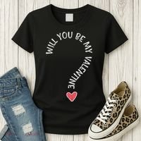 Will You Be My Valentine Cute Valentines Day Women's T-Shirt thumb 3