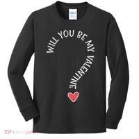 Will You Be My Valentine Cute Valentines Day Kids Long Sleeve Shirt thumb 0