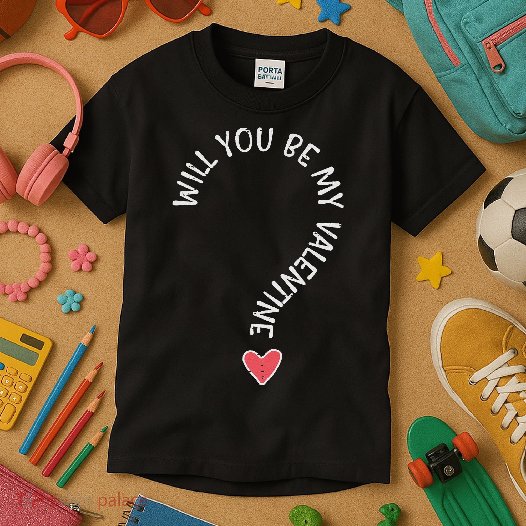 Will You Be My Valentine Cute Valentines Day Kids T-Shirt