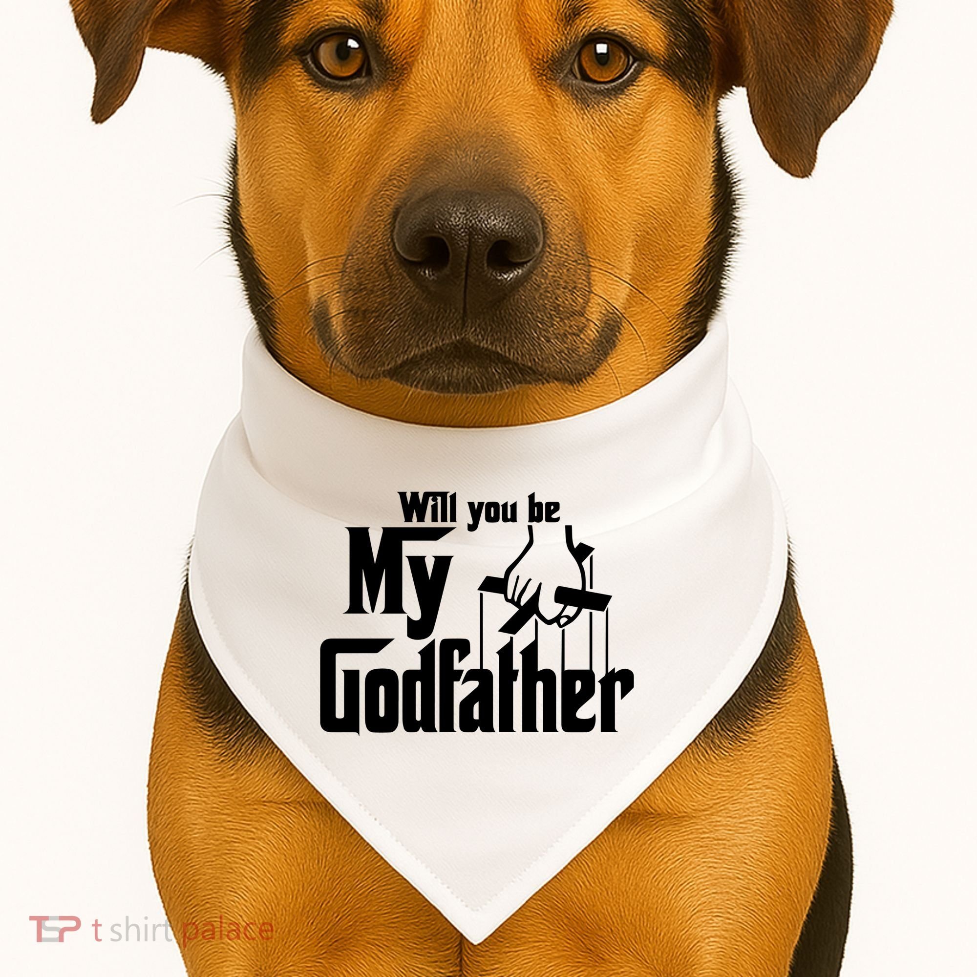 Will You Be My Godfather USA-Made Doggie Bandana