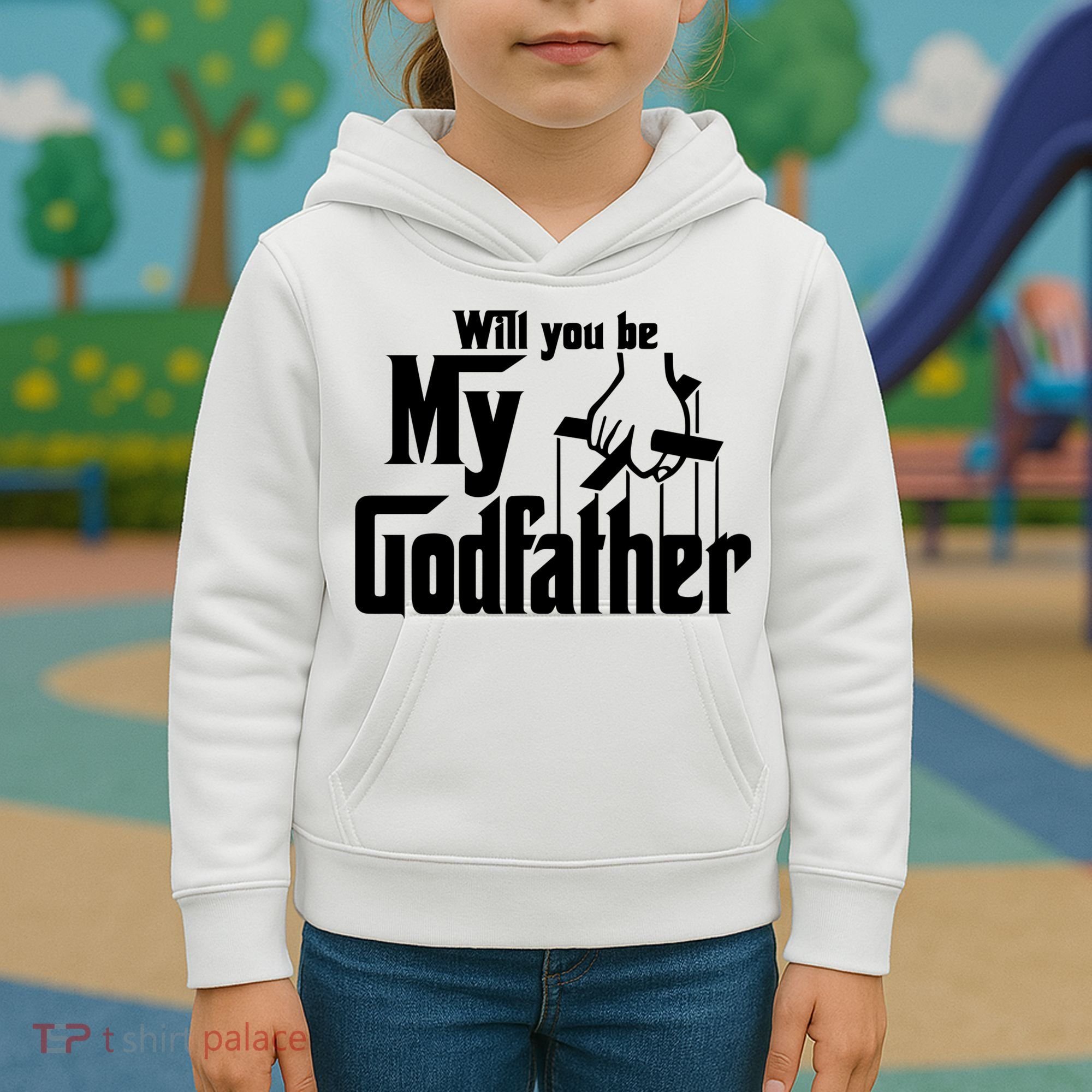 Will You Be My Godfather Kids Hoodie