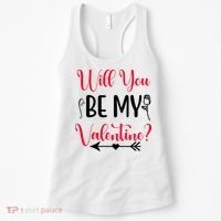Will You Be My Valentine, Romantic, Couple, Valentine Cute Women's Tank Top thumb 0