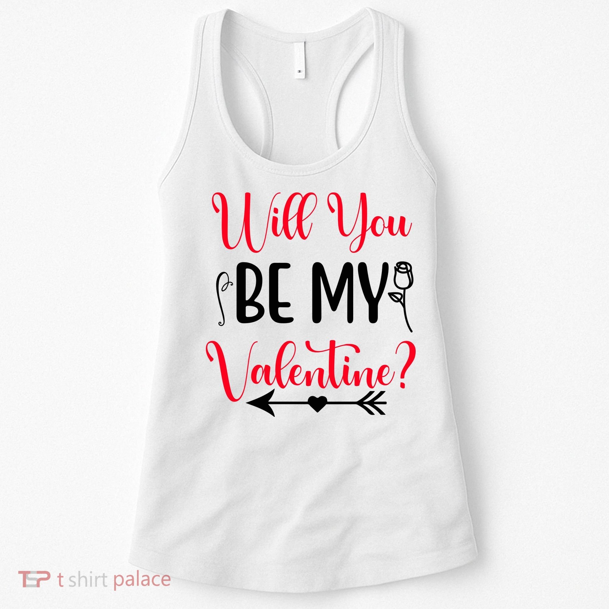 Will You Be My Valentine, Romantic, Couple, Valentine Cute Women's Tank Top