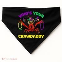 Whos Your Crawdaddy Crawfish Jester Beads Funny Mardi Gras Meaningful Gift USA-Made Doggie Bandana thumb 0