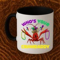 Whos Your Crawdaddy Crawfish Jester Beads Funny Mardi Gras Meaningful Gift Coffee Mug thumb 2
