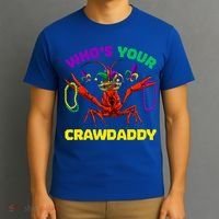 Whos Your Crawdaddy Crawfish Jester Beads Funny Mardi Gras Meaningful Gift T-Shirt thumb 3