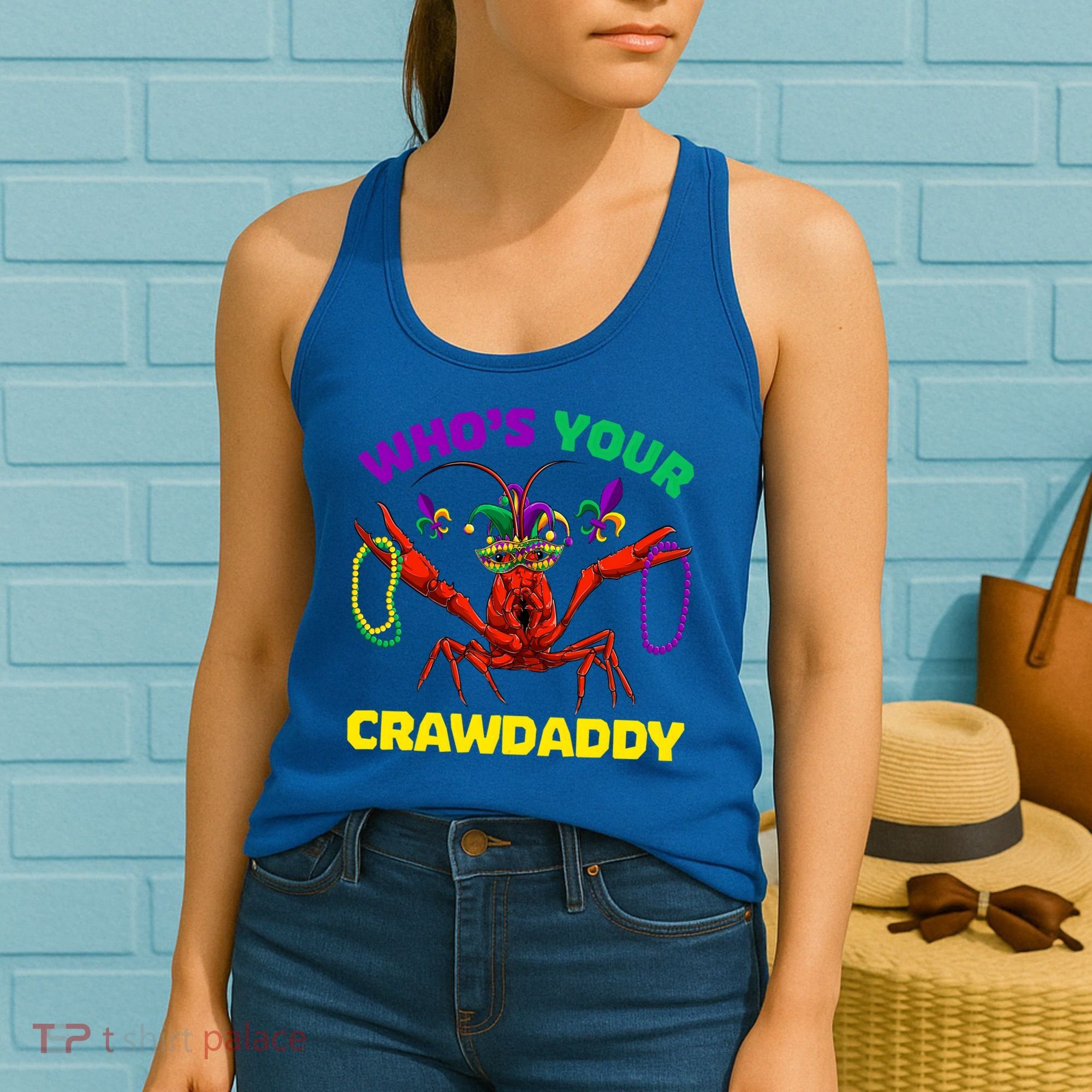 Whos Your Crawdaddy Crawfish Jester Beads Funny Mardi Gras Meaningful Gift Women's Tank Top