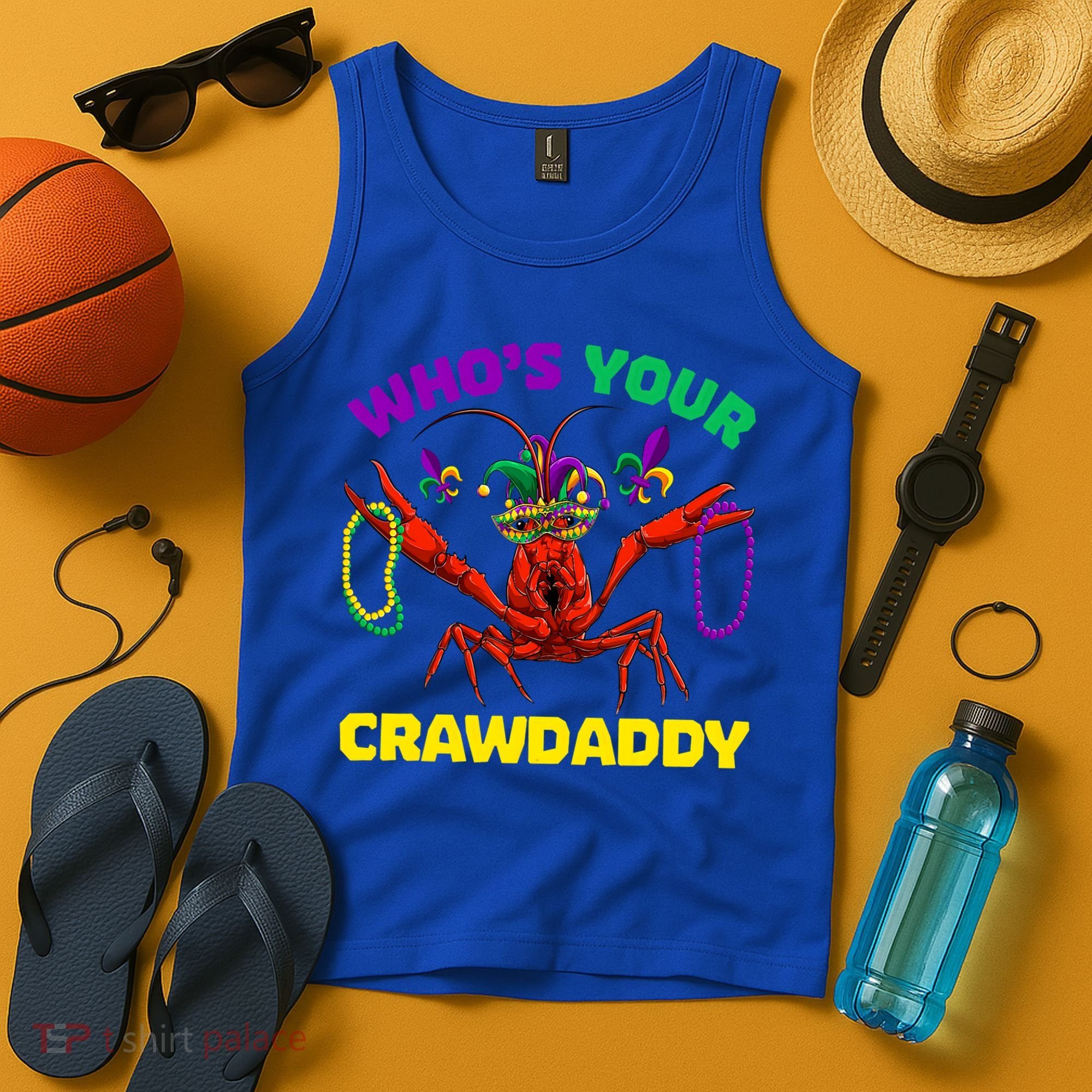 Whos Your Crawdaddy Crawfish Jester Beads Funny Mardi Gras Meaningful Gift Tank Top