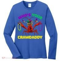 Whos Your Crawdaddy Crawfish Jester Beads Funny Mardi Gras Meaningful Gift Women's Long Sleeve Shirt thumb 0